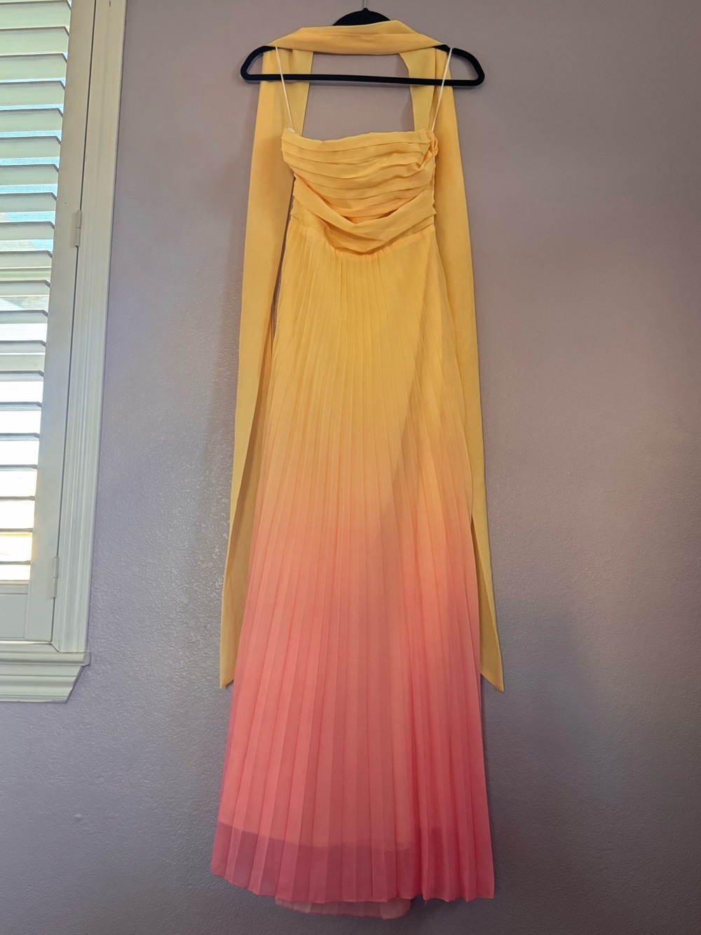 Hello Molly Ombre Yellow to Pink Maxi Scarf Dress - Picture 3 of 3